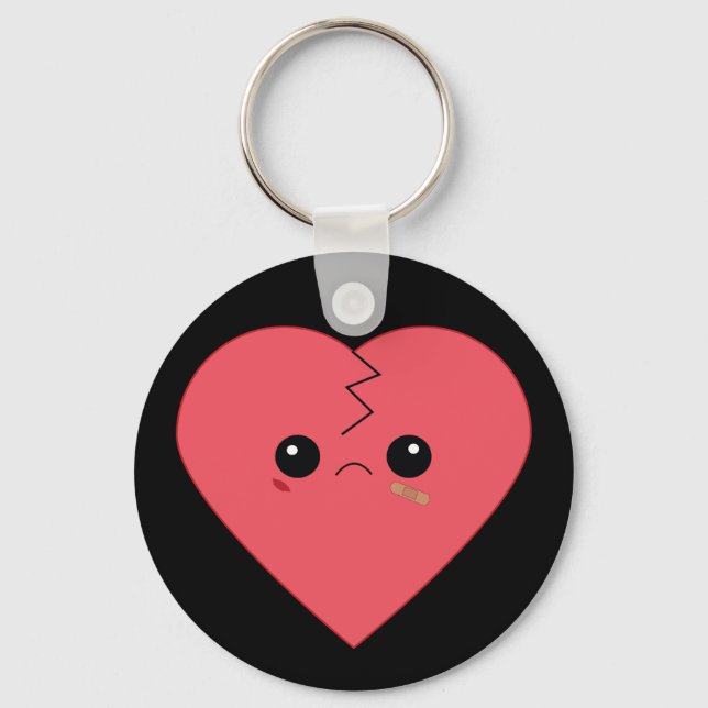 Kawaii broken heart keychain (Front)