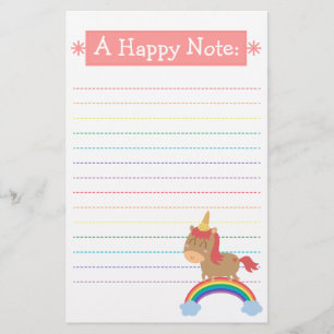 Kawaii Brown Horse trying to be a Unicorn Stationery