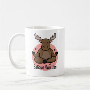 Kawaii brown Zebu animal doing yoga poses Coffee Mug