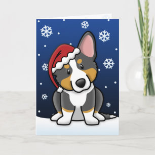 Kawaii BT Cardigan Welsh Corgi Christmas Card