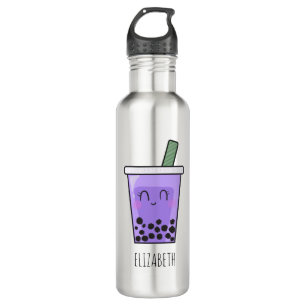 Kawaii Bubble Tea Boba Taro Ube Purple Yam Name 710 Ml Water Bottle