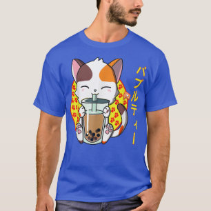 Kawaii Bubble Tea Cute Anime Cat Japanese Neko Kit T-Shirt