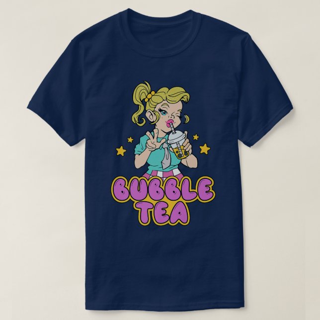 Kawaii Bubble Tea Girl Funny Boba Tea Premium T-Shirt (Design Front)