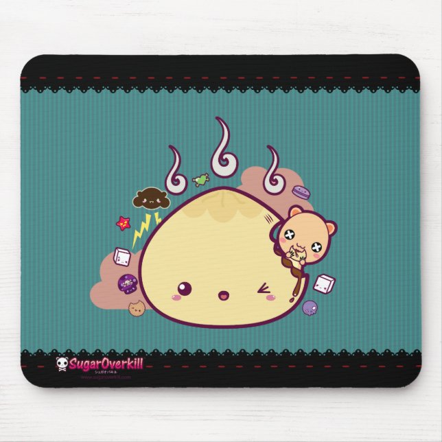 Kawaii Bun Attacked! Mouse Mat (Front)