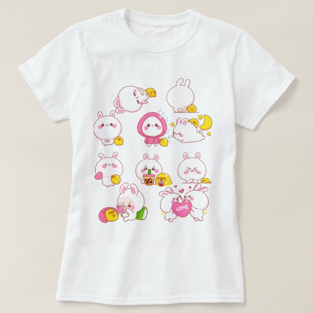 Kawaii Bunnies T-Shirt (Design Front)