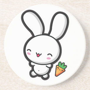 Kawaii Bunny and Carrot Coaster