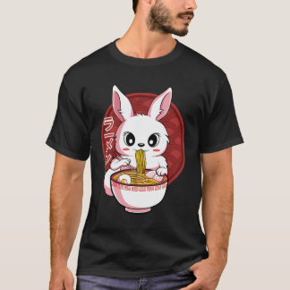 Kawaii Bunny Anime Ramen Japanese Noodles Rabbit L T-Shirt
