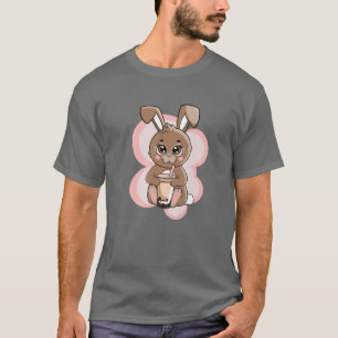 Kawaii Bunny Boba Bubble Tea Cute Anime Rabbit Wom T-Shirt
