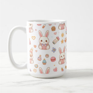 Kawaii Bunny Café Easter Cute Chibi Bunnies Coffee Mug