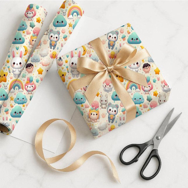 Kawaii Bunny Pastel Whimsical Gift Wrapping Paper (Kawaii Bunny Pastel Whimsical Gift Wrapping Paper)