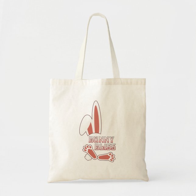 Kawaii Bunny Peek Tote Bag (Front)