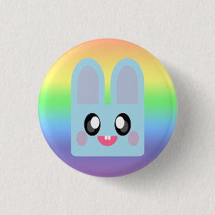 KAWAII BUNNY RABBIT CUDDLY EASTER ANIMAL SWEET 3 CM ROUND BADGE