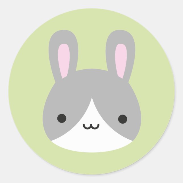 Kawaii Bunny Rabbits Classic Round Sticker (Front)