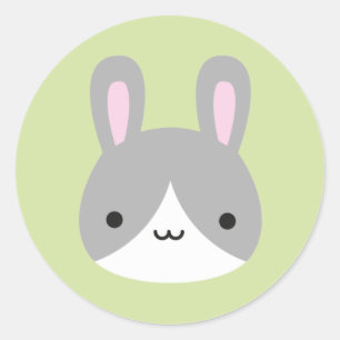 Kawaii Bunny Rabbits Classic Round Sticker
