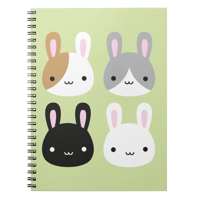 Kawaii Bunny Rabbits Notebook (Front)