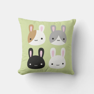 Kawaii Bunny Rabbits Reversible Cushion