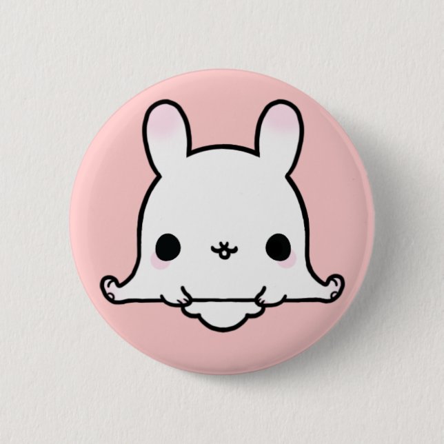 Kawaii Bunny (You change the Background!) 6 Cm Round Badge (Front)