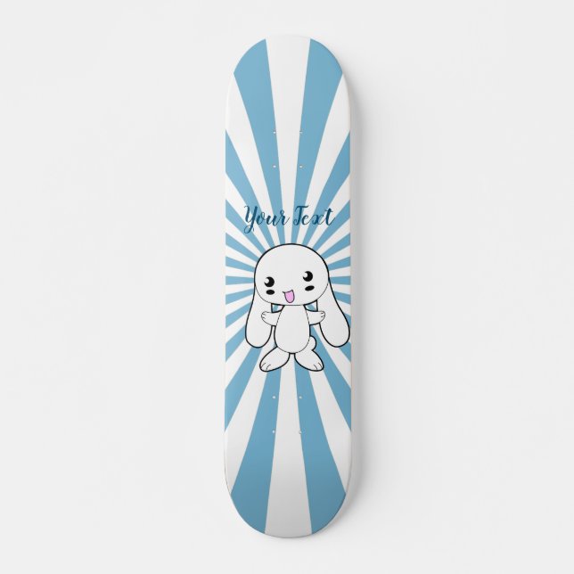Kawaii Bunny's Hug Custom Skateboard (Front)