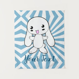 Kawaii Bunny's Hug Custom Tapestry