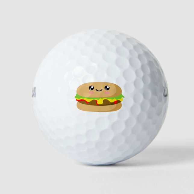 Kawaii Burger Golf Balls (Front)