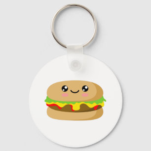 Kawaii Burger Key Ring