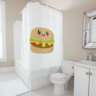 Kawaii Burger Shower Curtain