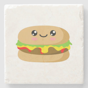 Kawaii Burger Stone Coaster