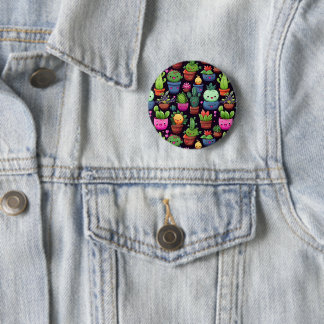 Kawaii Cactus Friends Button