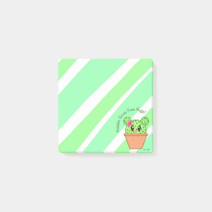 Kawaii Cactus Personalised I Give Free Hugs Post-it Notes