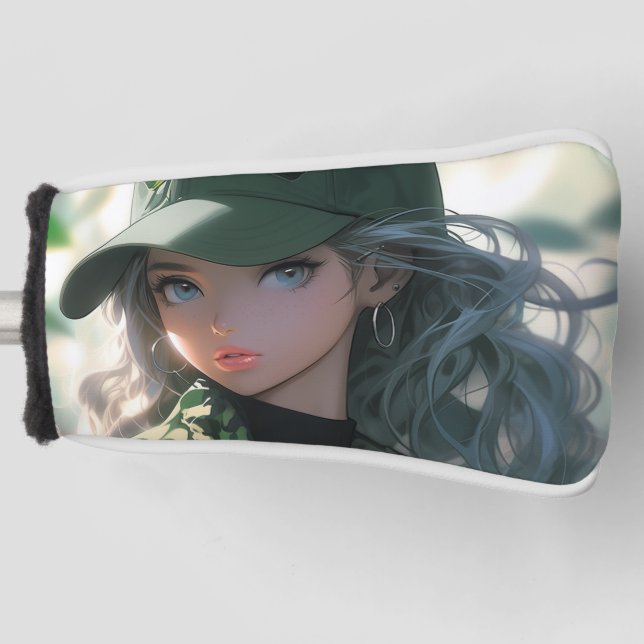 Kawaii Camouflage Military Hunter Drill Anime Girl Golf Head Cover (Front)