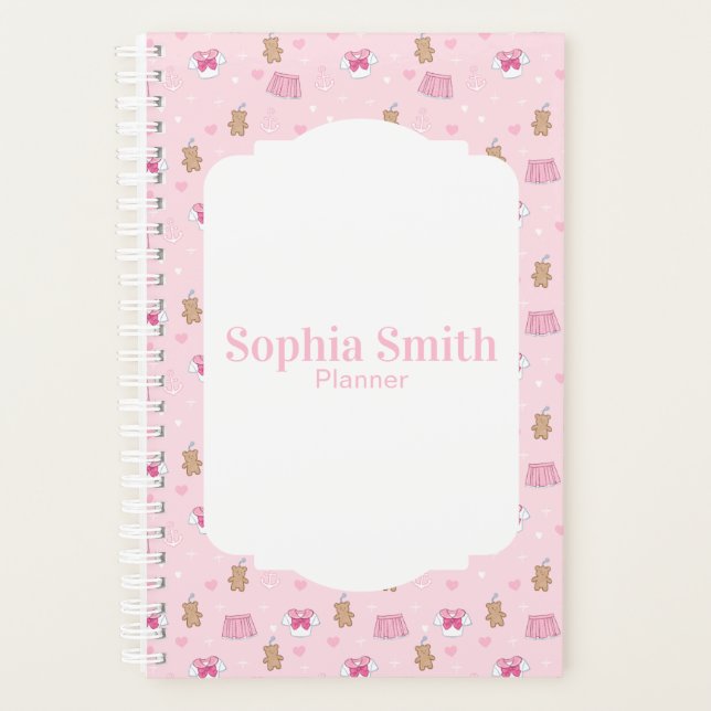 "Kawaii Campus" Preppy Personalized Planner V2 (Front)