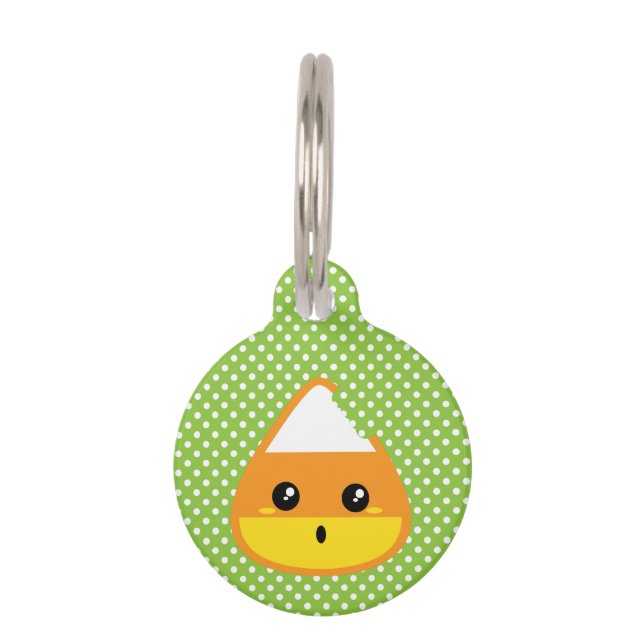 Kawaii Candy Corn Dog Tag (Front)