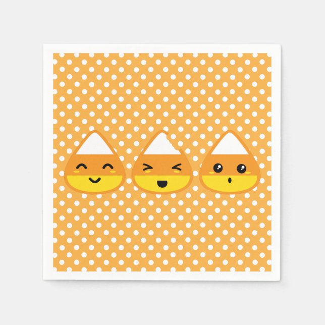 Kawaii Candy Corn Napkins (Front)