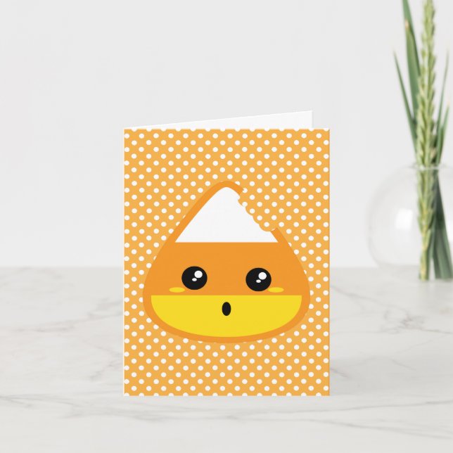 Kawaii Candy Corn Note Card (Front)