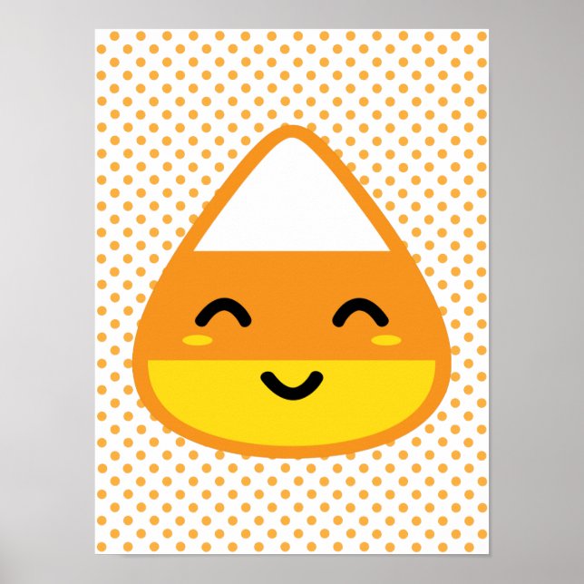 Kawaii Candy Corn Poster Print (Front)