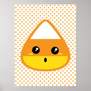 Kawaii Candy Corn Poster Print