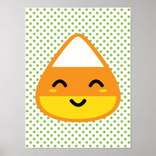 Kawaii Candy Corn Poster Print