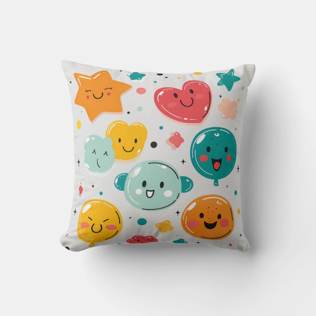 Kawaii Candy Dreams Throw Pillow (Front)