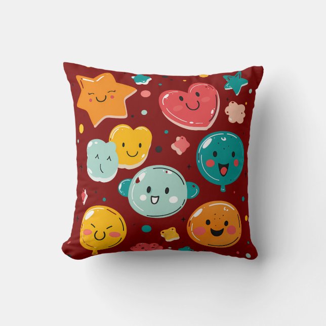 Kawaii Candy Dreams Throw Pillow (Front)