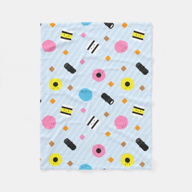 Kawaii Candy Liquorice Allsorts Fleece Blanket (Front)