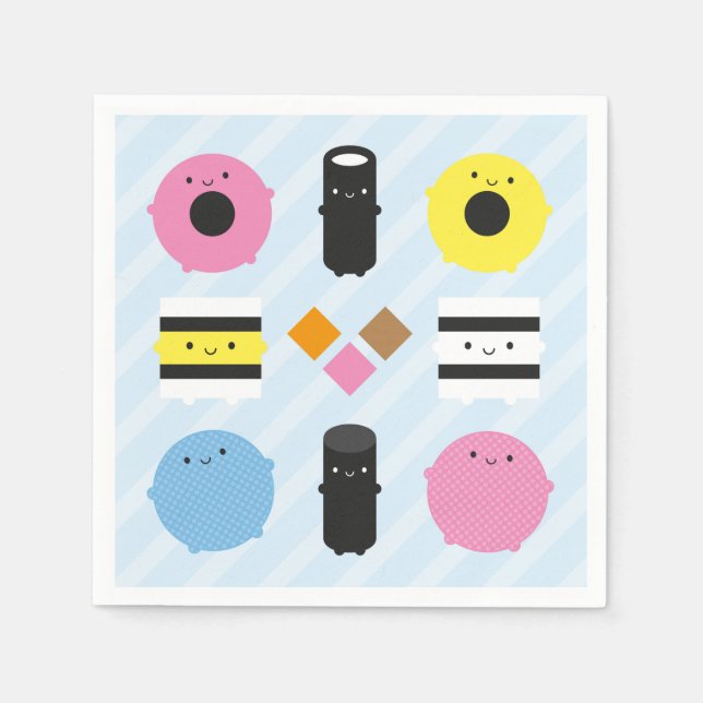Kawaii Candy Liquorice Allsorts Napkin (Front)