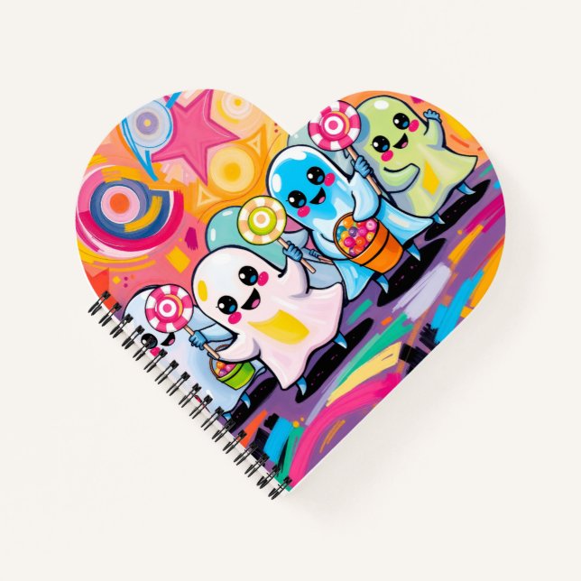 Kawaii Candy Parade  Colourful Cute Cartoon  Notebook (Front)