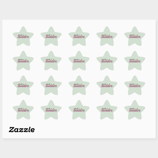 Kawaii Candy Themed Motif Star Sticker (Sheet)