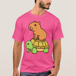 Kawaii Capybara And Turtle Backpack T-Shirt