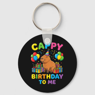 Kawaii Capybara Birthday Girl Cute Animal Party Key Ring
