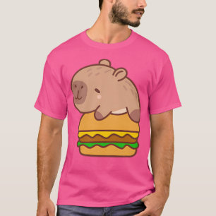 Kawaii Capybara On A Burger Fun Design On s Clot T-Shirt