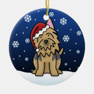 Kawaii Cartoon Australian Terrier Christmas Ceramic Tree Decoration