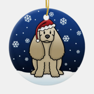 Kawaii Cartoon Cocker Spaniel Christmas Ceramic Tree Decoration