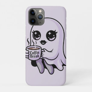 Kawaii Cartoon Ghost with Fishnet Stockings iPhone 11 Pro Case