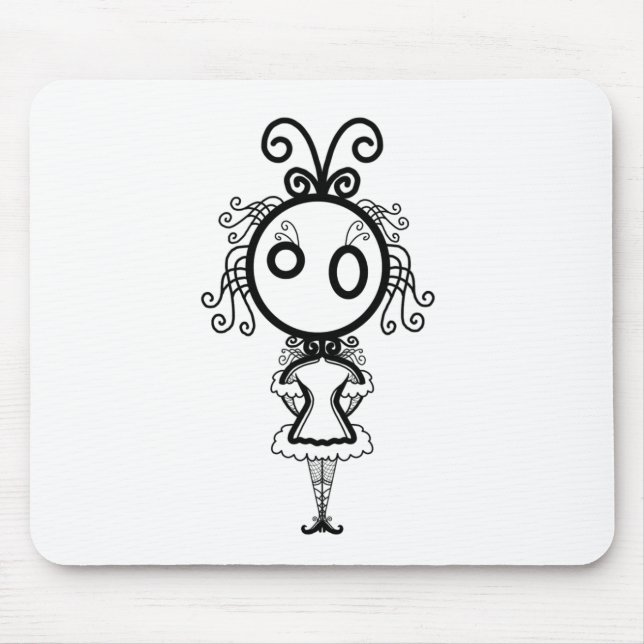 Kawaii Cartoon Girl Mouse Mat (Front)
